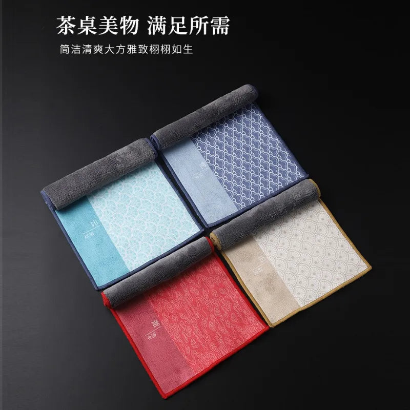 Chinese Style Zen Tea Towel [Met Confidant] - YIQIN TEA HOUSE | yiqinteahouse.com | tea accessories, tea towel, teaware