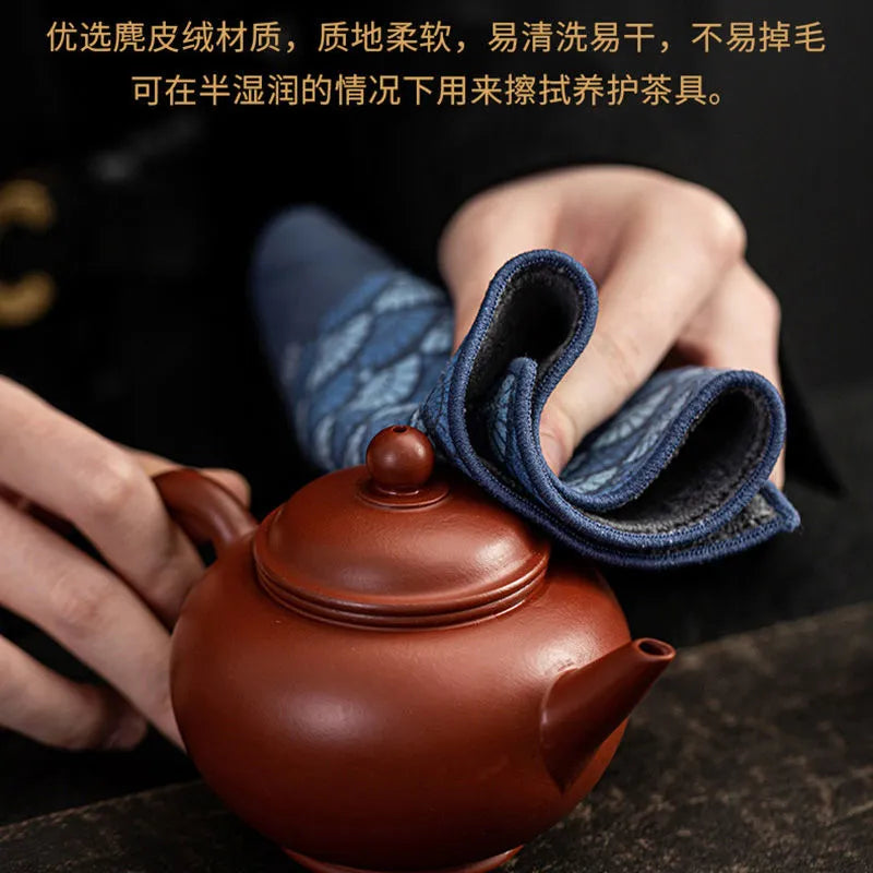 Chinese Style Zen Tea Towel [Met Confidant] - YIQIN TEA HOUSE | yiqinteahouse.com | tea accessories, tea towel, teaware