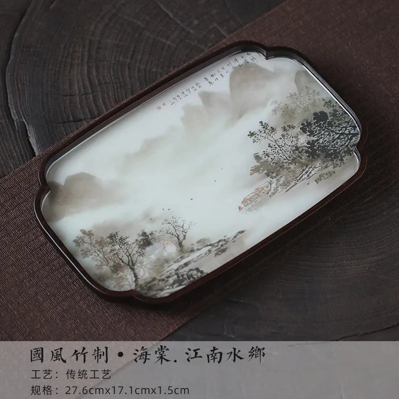 Chinese Sytle [Lanting Xu] Bamboo Tea Tray - YIQIN TEA HOUSE | yiqinteahouse.com | new arrival, tea tray, teaware