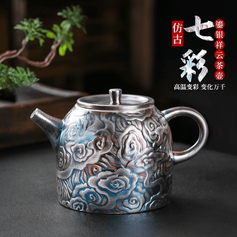 Colorful Antique Gilt Silver Ceramic Teapot 210ml - YIQIN TEA HOUSE | yiqinteahouse.com | ceramic teapot, teapot, teaware