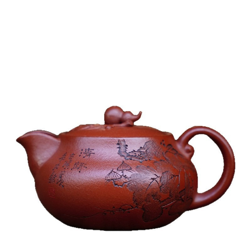 Full Handmade Yixing Zisha Teapot [Good Fortune & Prosperity Pot] (Zhu Ni - 200ml)