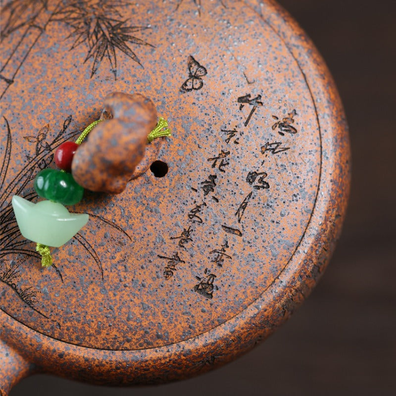 Yixing Zisha Teapot [Bamboo Tang Yu] (Duan Ni Firewood Fired - 120ml)