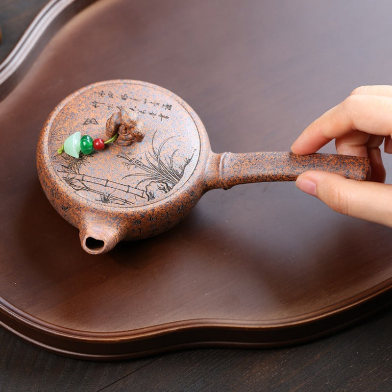 Yixing Zisha Teapot [Bamboo Tang Yu] (Duan Ni Firewood Fired - 120ml)