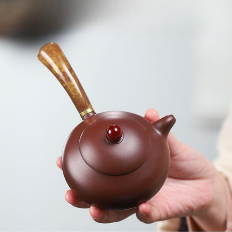 Yixing-Zisha-Teekanne [Tang Yu Wendan] (Zi Zhu Ni/Dahongpao - 200 ml)