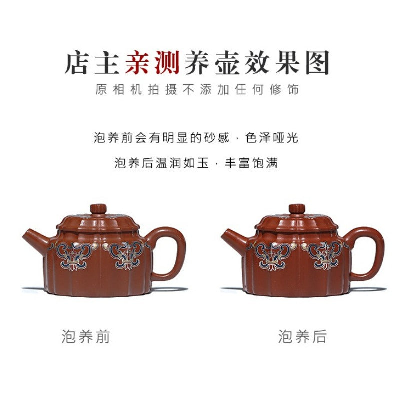 Full Handmade Yixing Zisha Teapot [Wucai De Zhong] (Xiao Meiyao Zhu Ni - 120ml)