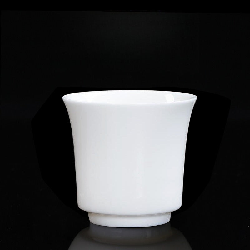 Mutton Fat Jade White Porcelain Glazed Master Tea Cup 75-120ml