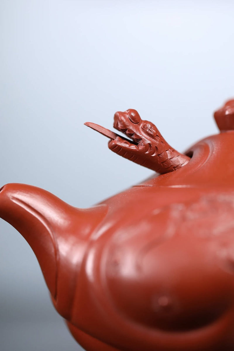 Full Handmade Yixing Zisha Teapot [Carp Dragon Pot] (Zhu Ni - 220/350ml)