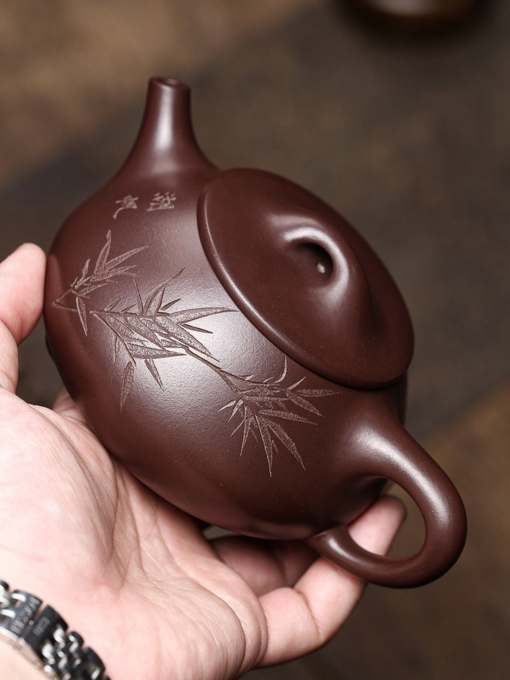 Théière Yixing Zisha entièrement faite à la main [Pot Jingzhou Shi Piao] (Zi Ni - 300 ml)