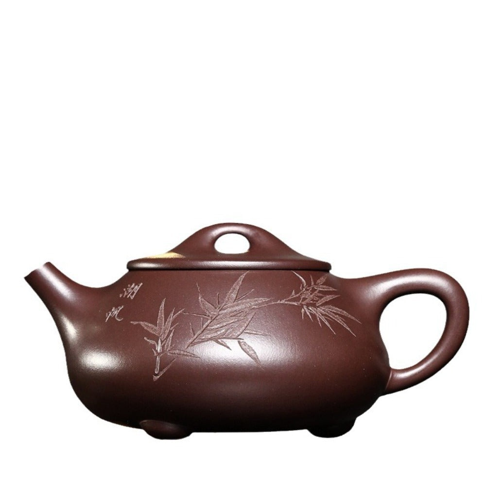Théière Yixing Zisha entièrement faite à la main [Pot Jingzhou Shi Piao] (Zi Ni - 300 ml)