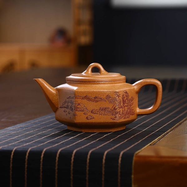 Full Handmade Yixing Zisha Teapot [Liufang Ya Yun Pot 六方雅韵壶 