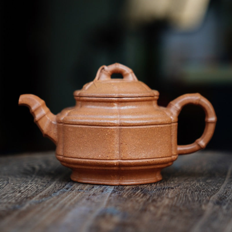 Full Handmade Yixing Zisha Teapot [Liufang Zhu Gu Pot] (Jiang Po Ni - 190ml)