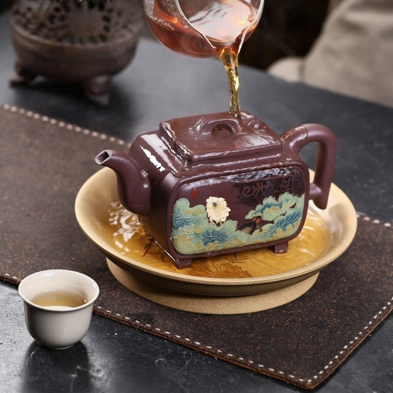 Théière Yixing Zisha entièrement faite à la main [Yi Mai Xiang Cheng] (Tian Qing Zi Ni - 520 ml)