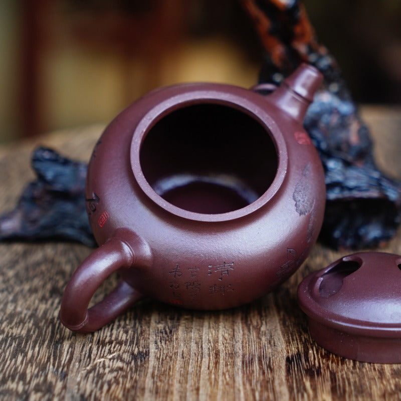 Full Handmade Yixing Zisha Teapot [Niu Gai Pot] (Zi Ni - 170ml)