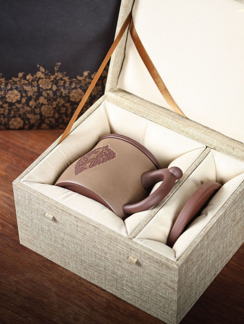 Yixing Zisha Tasse à thé avec filtre [Joy] (Zi Ni / Duan Ni - 460 ml)