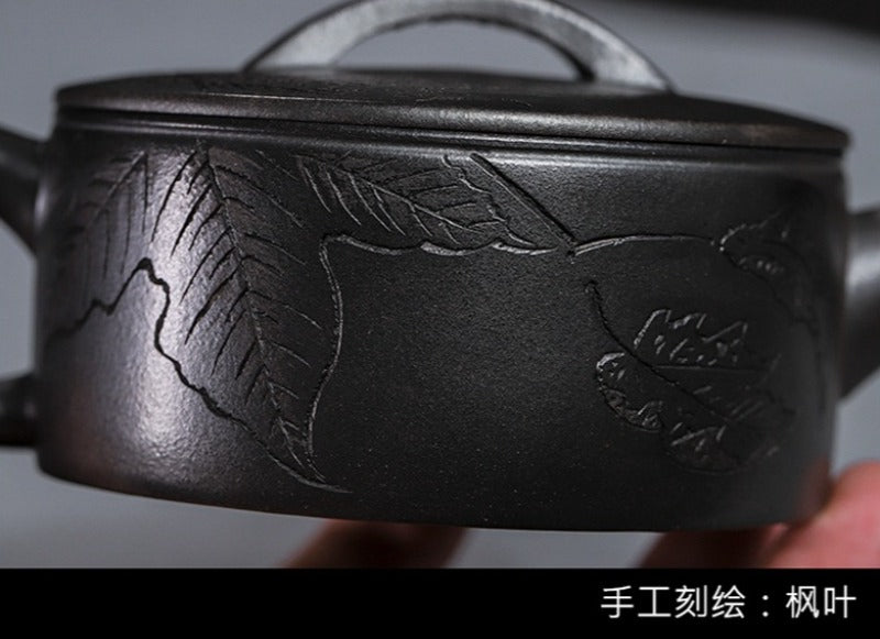 Théière Yixing Zisha entièrement faite à la main [Zhi Xiang Hanwa] (Tian Qing Ni - 200 ml)