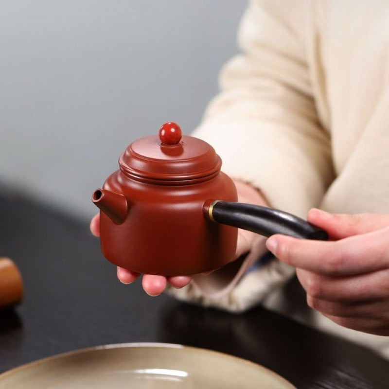 宜兴紫砂茶壶【唐羽德钟】（紫朱泥/大红袍 - 200ml）