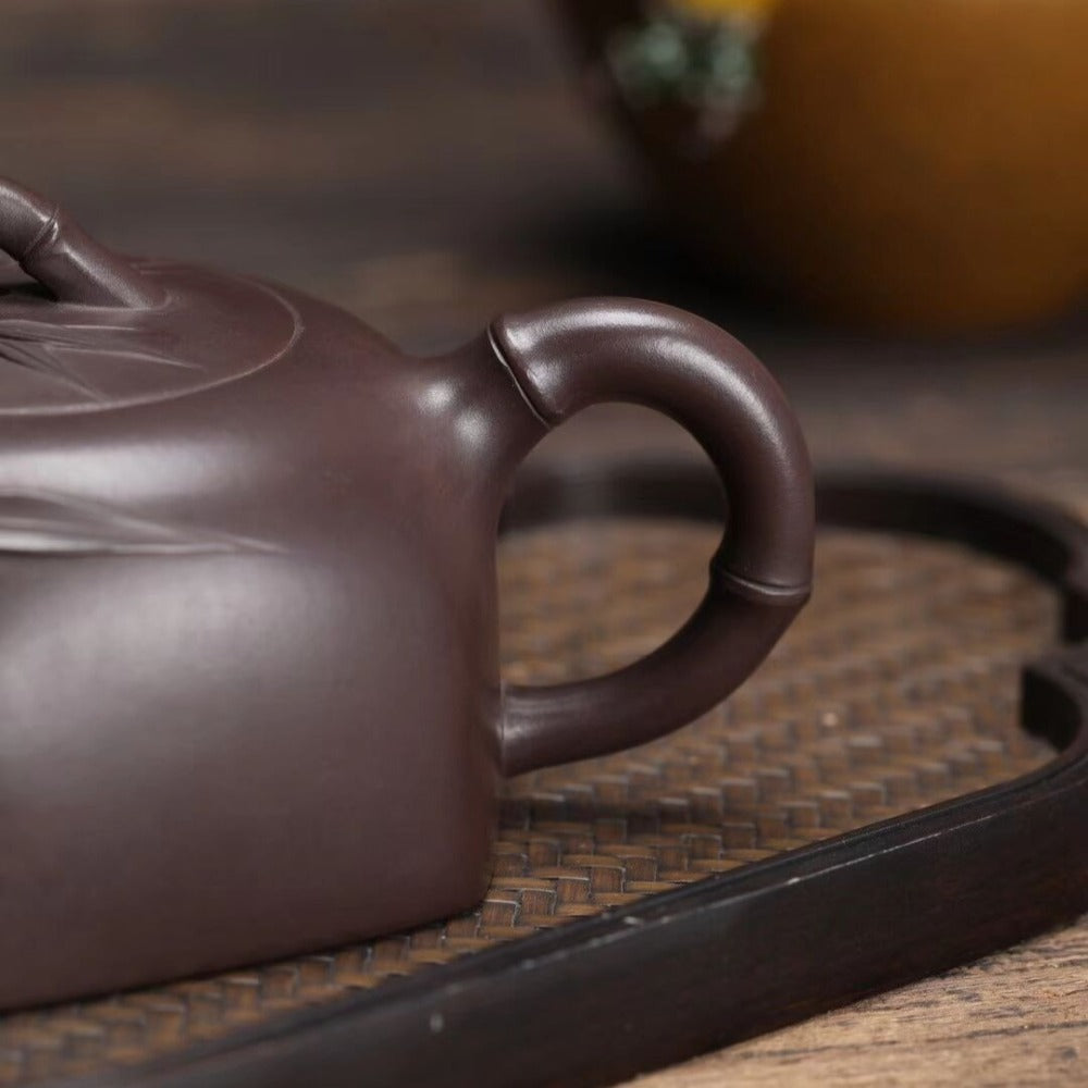 全手工宜兴紫砂茶壶 [月下潇湘壶] (老紫泥 - 260ml)