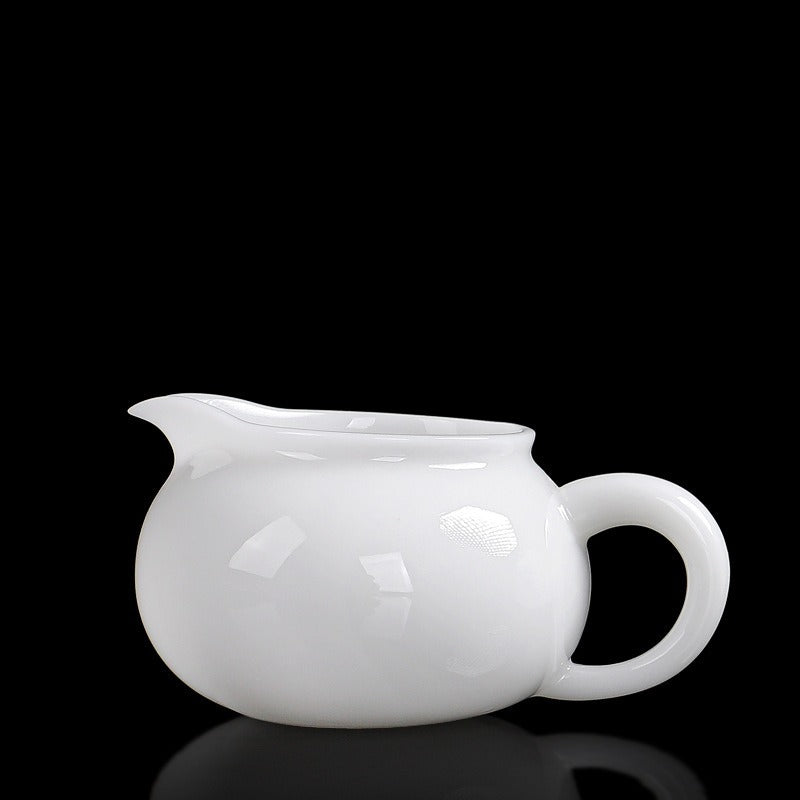 Eisjade-Weißporzellan glasierter Fair Cup mit Griff 200-250ml