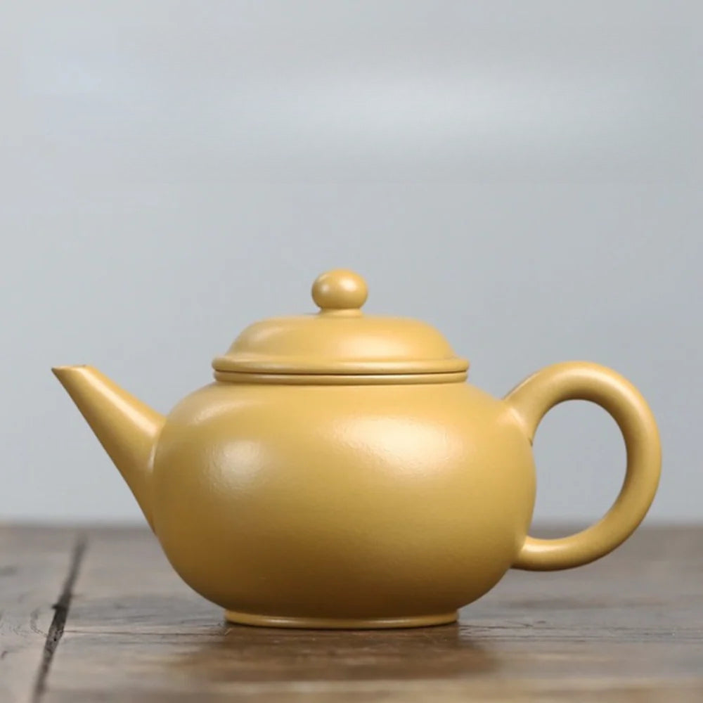 Teiera Yixing Zisha interamente fatta a mano [Shui Ping Pot] (Huangjin Zhu Ni - 220ml)