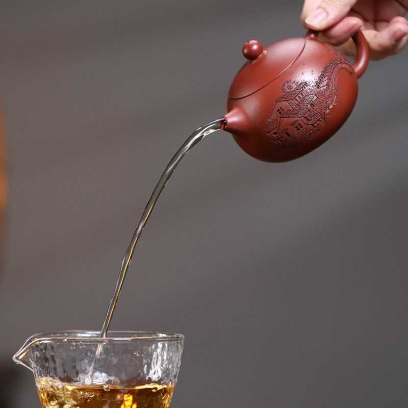 全手工宜兴紫砂茶壶 [忆江南西施壶] (大红袍 - 200ml)