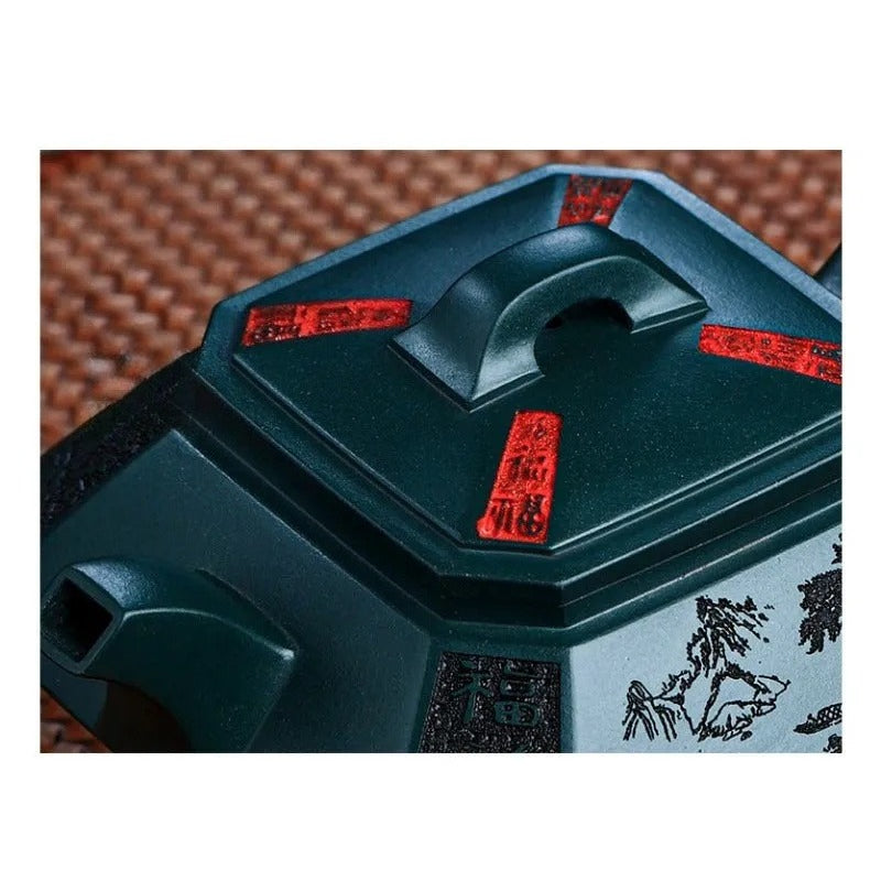 Full Handmade Yixing Zisha Teapot [Sifang Zhufu] (Lao Mo Lu Ni - 300ml)