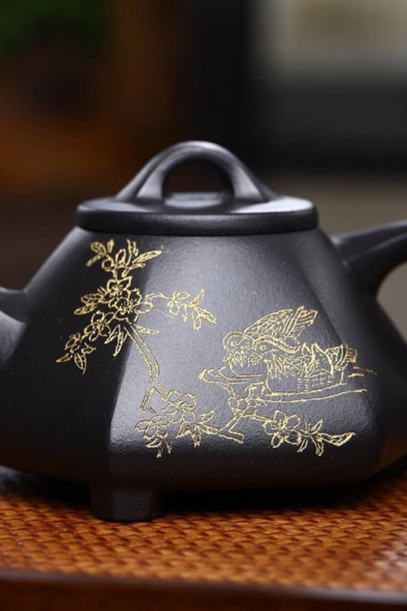 Full Handmade Yixing Zisha Teapot [Liufang Shi Piao Pot] (Shi Huang - 280ml)