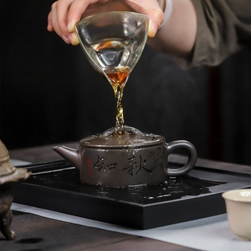 Théière Yixing Zisha entièrement faite à la main [Zhi Xiang Hanwa] (Tian Qing Ni - 200 ml)