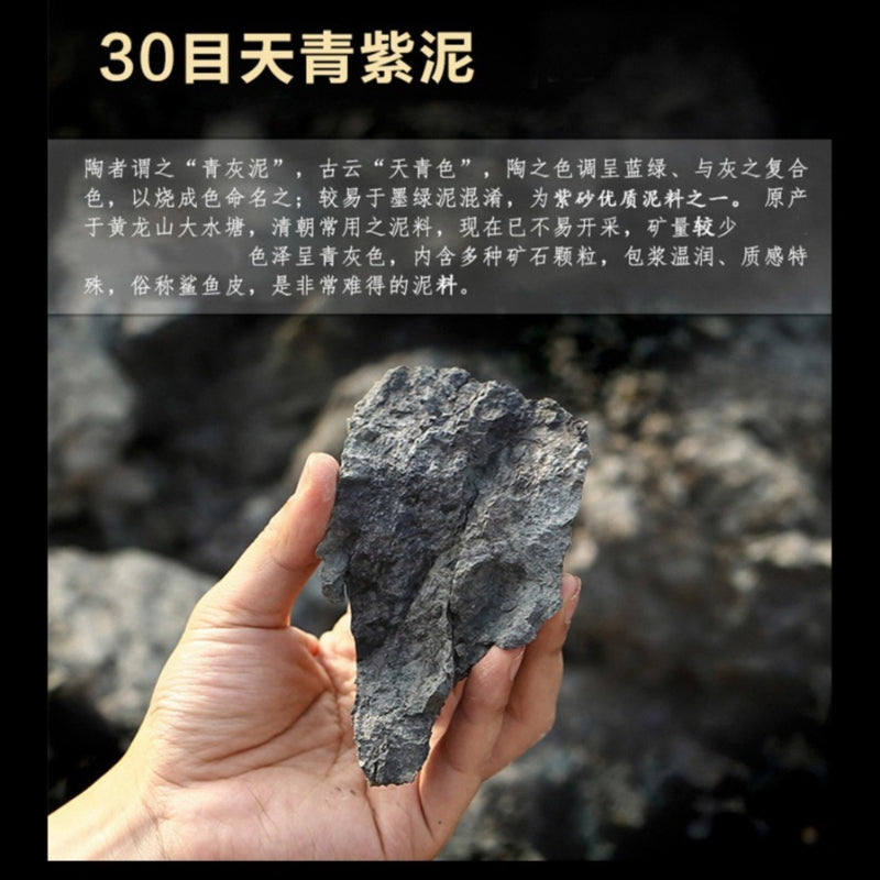 Théière Yixing Zisha entièrement faite à la main [Shui Ping Huai Gu] (30 Mu Tian Qing Zi Ni - 260 ml)