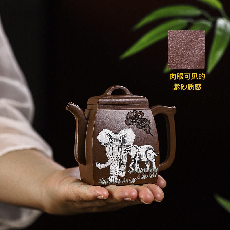 Full Handmade Yixing Zisha Teapot [Peace] (Ge Zi Ni - 130ml)