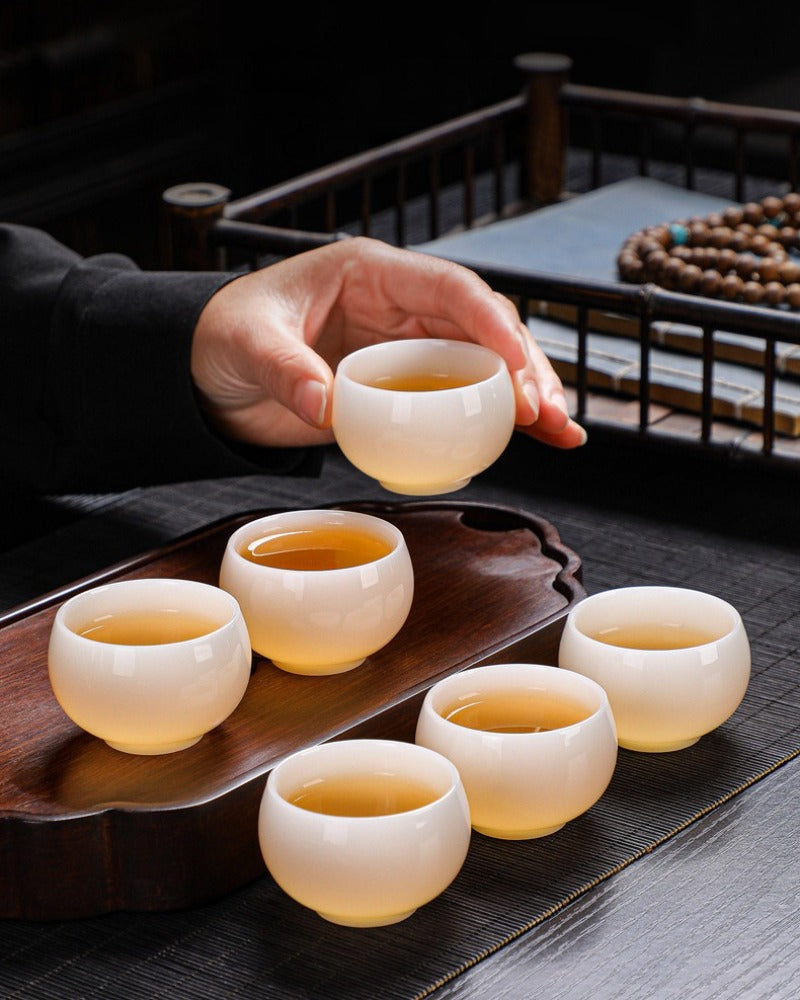 Eisjade-Weißporzellan glasiert kleine Teetasse 30-65ml