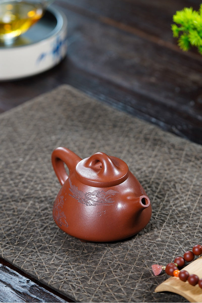 全手工宜兴紫砂茶壶【霸王石瓢】（清水泥 - 240ml）
