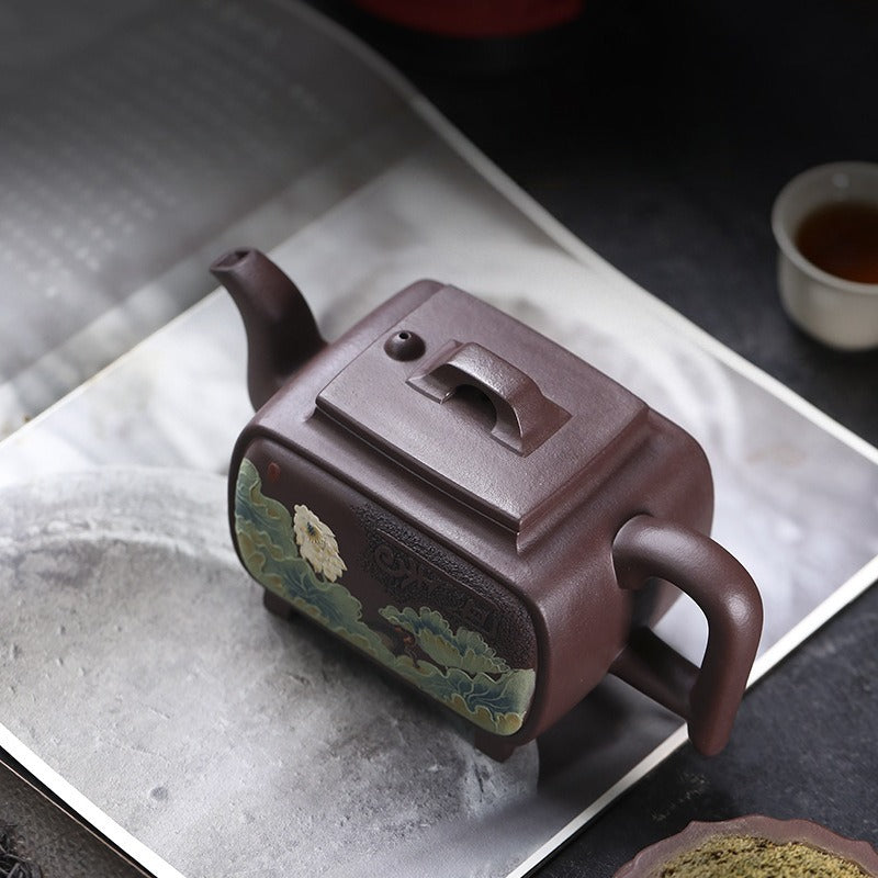 Théière Yixing Zisha entièrement faite à la main [Yi Mai Xiang Cheng] (Tian Qing Zi Ni - 520 ml)