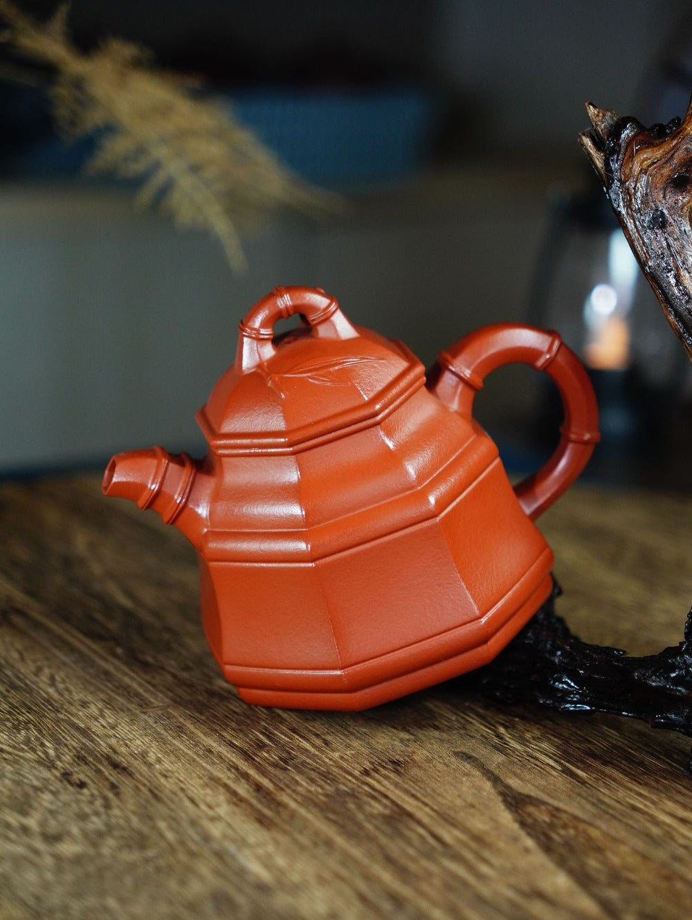 Full Handmade Yixing Zisha Teapot [Bafang Zhu Ding Pot] (Zhu Ni - 300ml)
