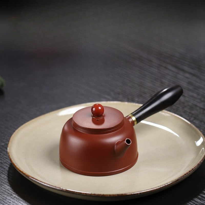 宜兴紫砂茶壶【唐羽钟韵】（紫朱泥/大红袍 - 155ml）
