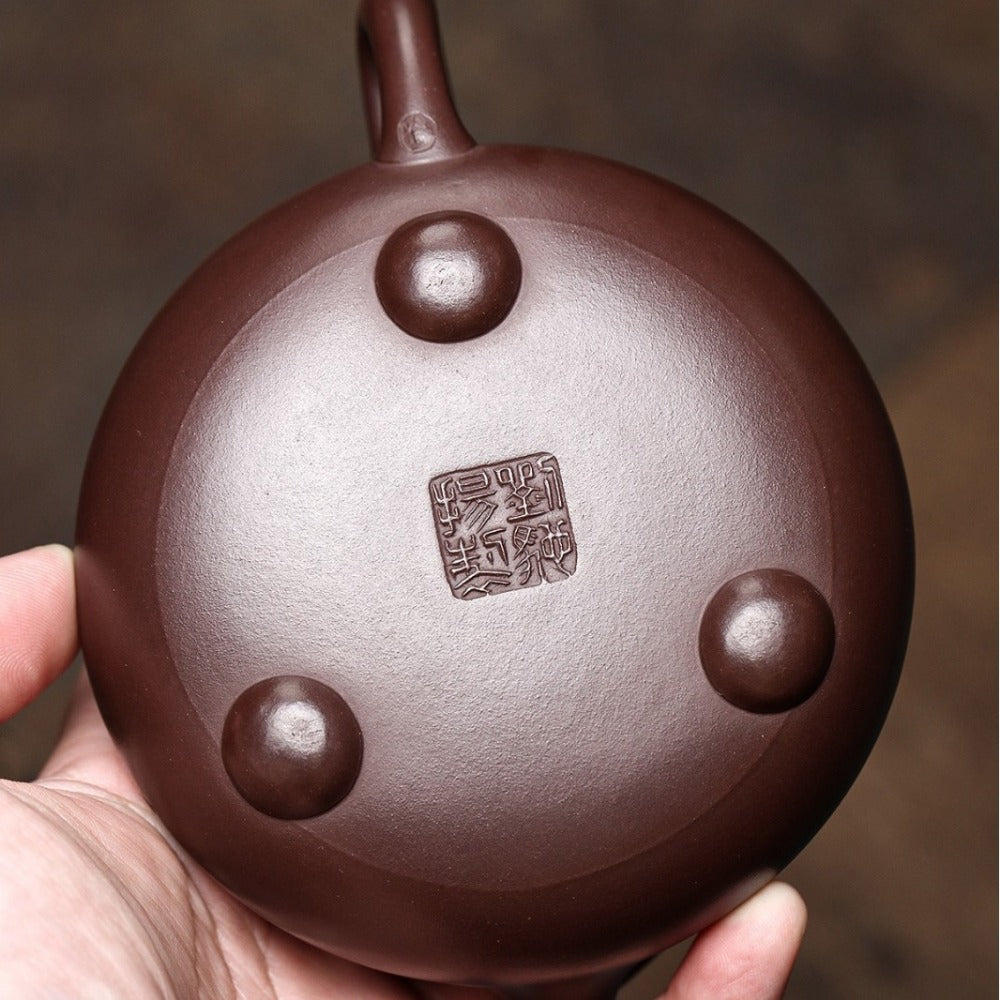 Théière Yixing Zisha entièrement faite à la main [Pot Jingzhou Shi Piao] (Zi Ni - 300 ml)