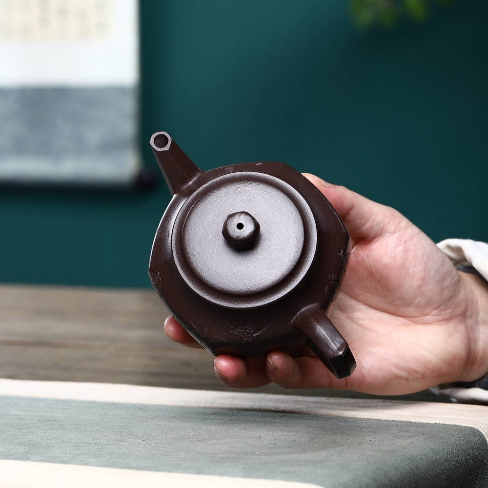 Tetera Yixing Zisha completamente hecha a mano [Liuliu Dashun Pot] (Lao Zi Ni - 300 ml)