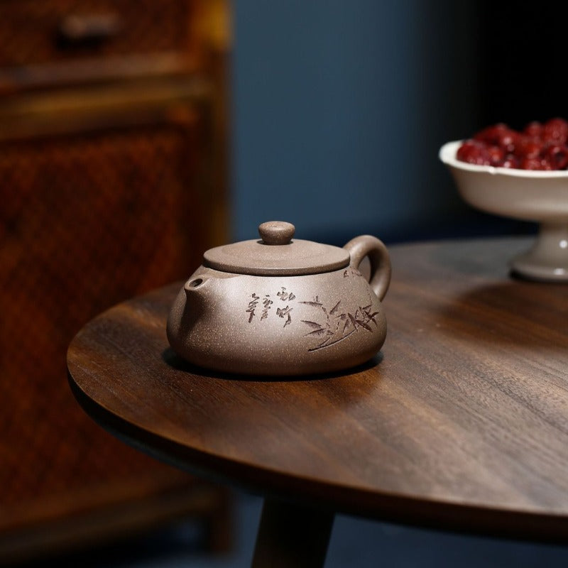 Yixing Zisha Teapot [Bamboo Shi Piao] (Qinghui Duan Ni - 200ml)