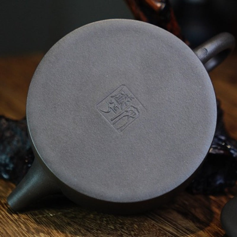 全手工宜兴紫砂茶壶 [汉瓦壶] (青灰泥 - 180ml)