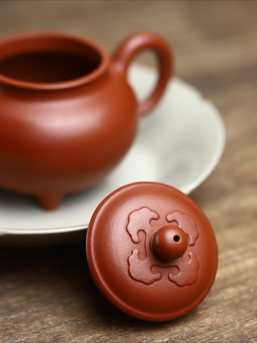 全手工宜兴紫砂茶壶 [大彬如意壶] (朱泥 - 150ml)