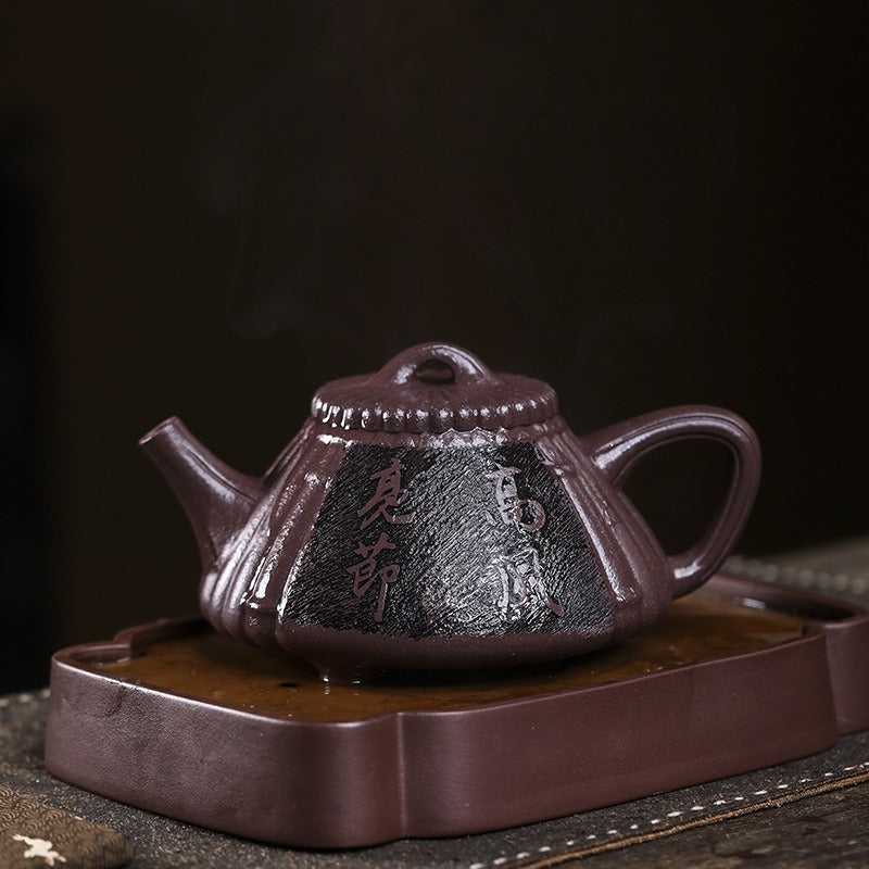 Théière Yixing Zisha entièrement faite à la main [Gao Feng Liang Jie] (30 Mu Zi Ni - 530 ml)