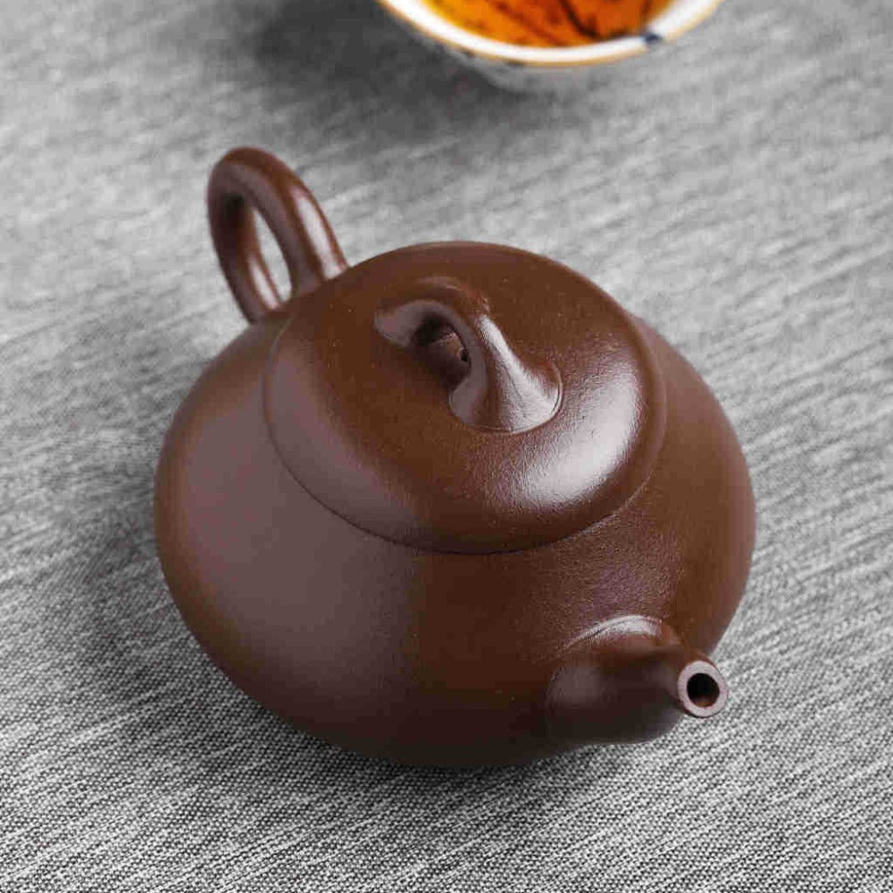 Théière Yixing Zisha entièrement faite à la main [Pot Hantang Shi Piao] (Zi Ni - 190 ml)