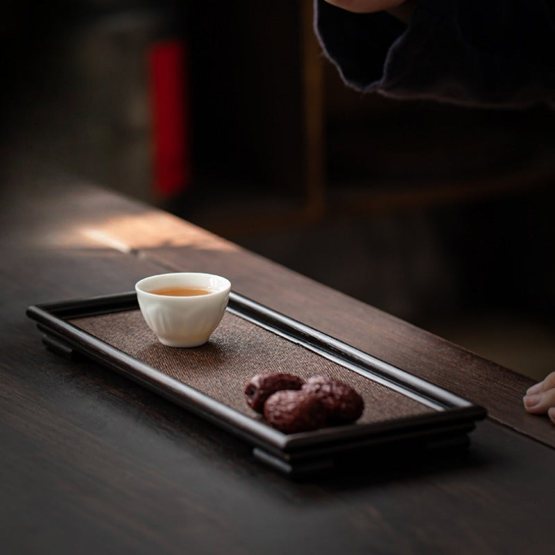 Sandalwood Bamboo Rattan Tea Tray - YIQIN TEA HOUSE | yiqinteahouse.com | tea tray, teaware