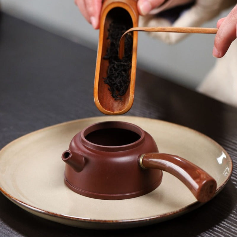宜兴紫砂茶壶【唐羽钟韵】（紫朱泥/大红袍 - 155ml）