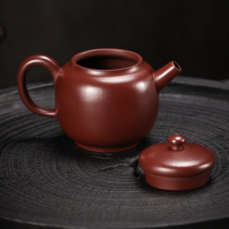 Vollständig handgefertigte Yixing-Zisha-Teekanne [Mini Julun Pot] (Zi Zhu Ni - 130 ml)