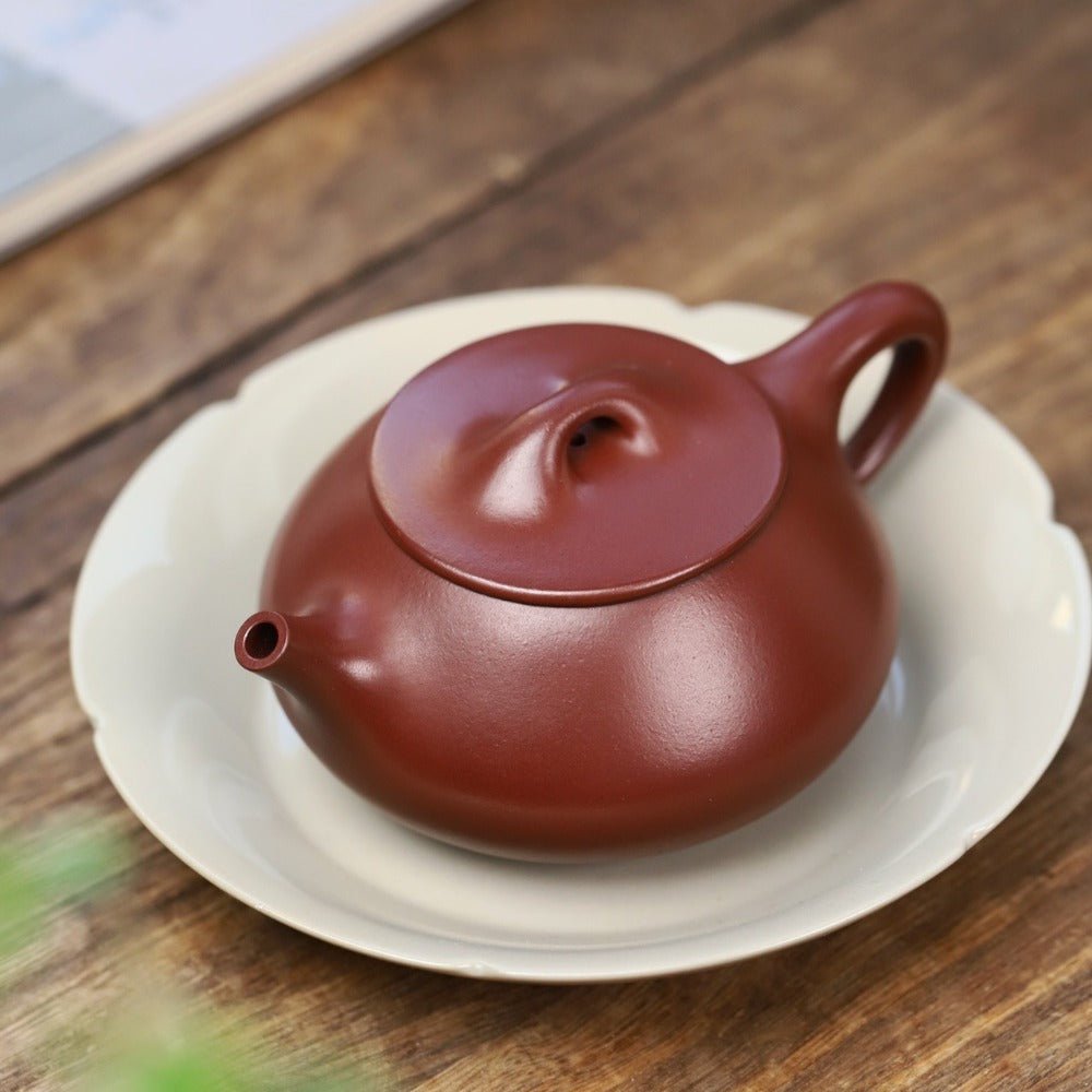 Théière Yixing Zisha entièrement faite à la main [Pot Jingzhou Shi Piao] (Zi Zhu Ni - 240 ml)