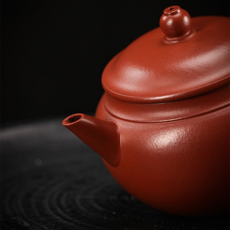 Vollständig handgefertigte Yixing-Zisha-Teekanne [Wide-mouthed Shui Ping] (Dahongpao - 220 ml)