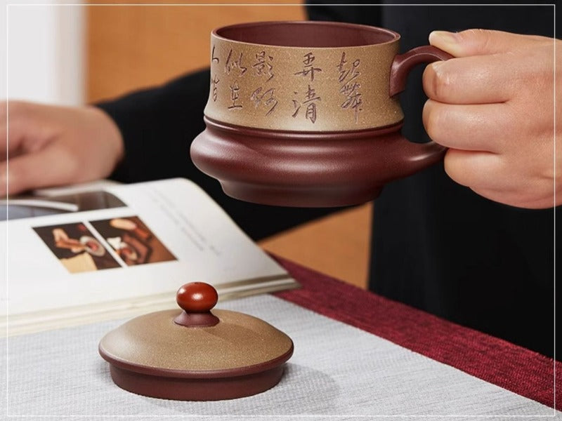 Tasse à thé Yixing Zisha [Ombre de lune] (Duan Ni / Zi Ni - 470 ml)