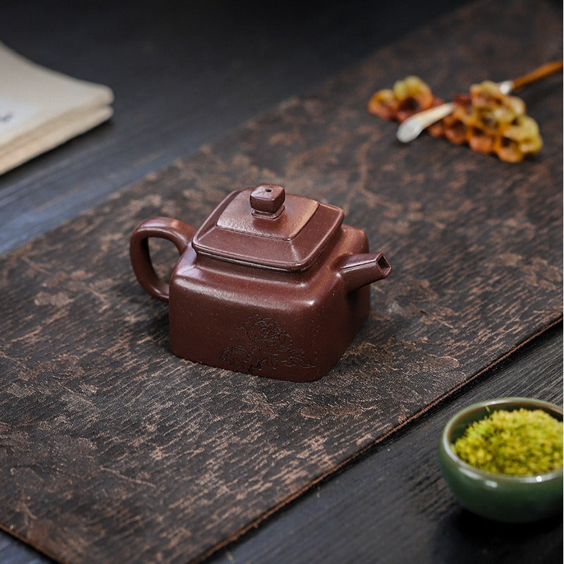 Full Handmade Yixing Zisha Teapot [Sifang Piao Xiang] (Zi Ni - 160ml) - YIQIN TEA HOUSE | yiqinteahouse.com | <200ml, full handmade zisha teapot, teapot, teaware