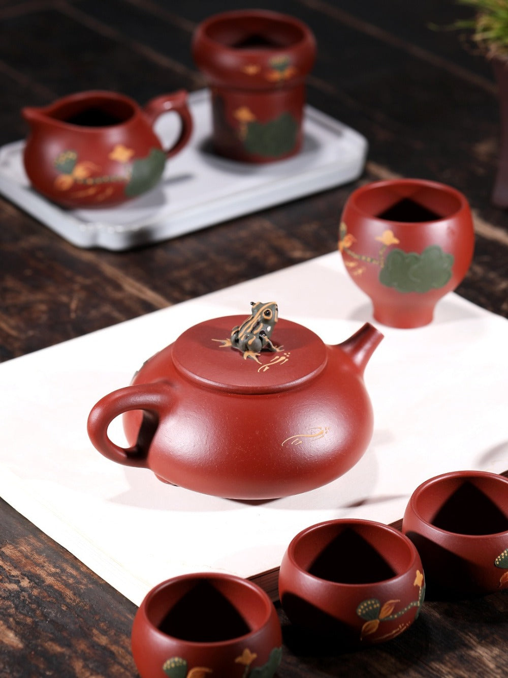 Service à thé Yixing Zisha [Étang de lotus au clair de lune] (Dahongpao - 260 ml)