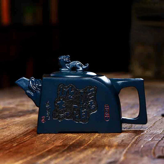 Full Handmade Yixing Zisha Teapot [Zhi Zai Sifang] (Tian Qing Ni - 410ml)